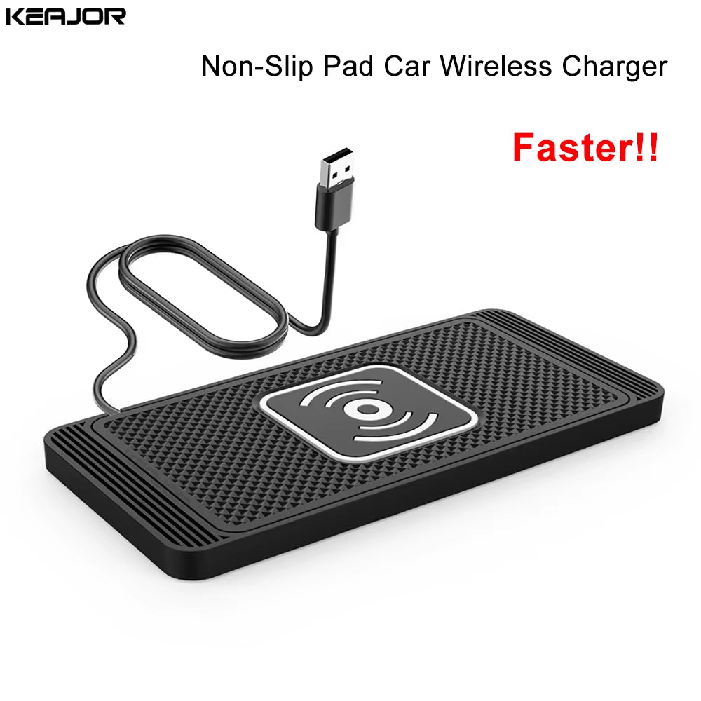 Car Wireless Charger Silicone Non-Slip Pad for Iphone 15 14 13 12 Samsung S24 S23 Xiaomi Car Phone Fast Induction Charging Pad
