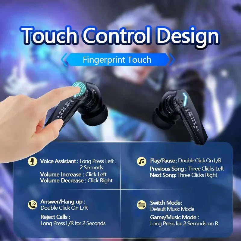 Choice  GM2 Pro Wireless Bluetooth 5.3 Earphones Gaming Low Latency Dual Mode Music Earbuds Sports In-Ear Headset with Mic