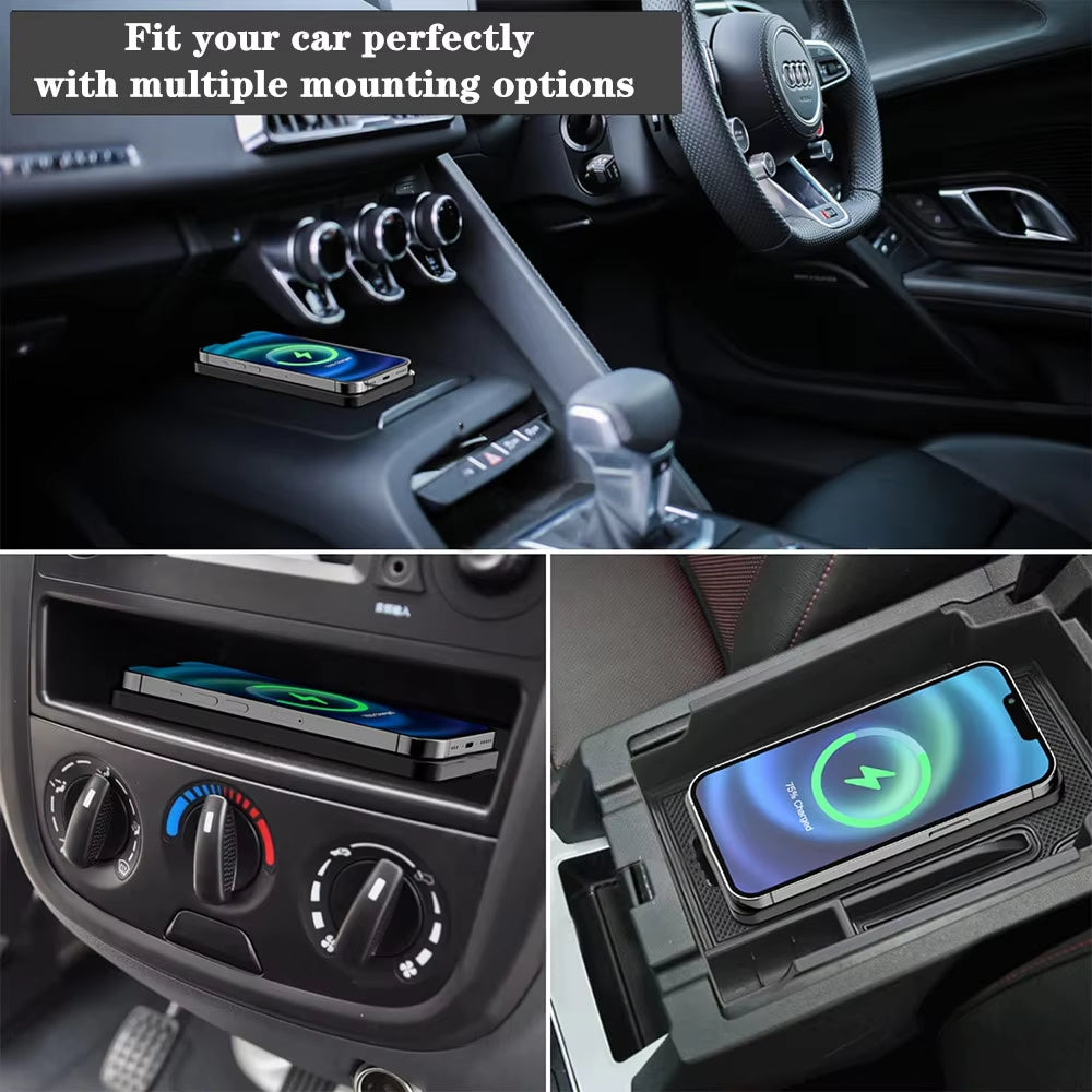 Car Wireless Charger Silicone Non-Slip Pad for Iphone 15 14 13 12 Samsung S24 S23 Xiaomi Car Phone Fast Induction Charging Pad